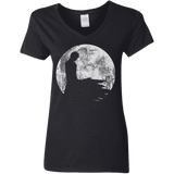 T-Shirts Black / S Shinigami Moon Women's V-Neck T-Shirt