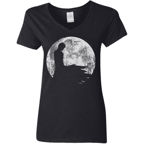 T-Shirts Black / S Shinigami Moon Women's V-Neck T-Shirt