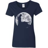 T-Shirts Navy / S Shinigami Moon Women's V-Neck T-Shirt