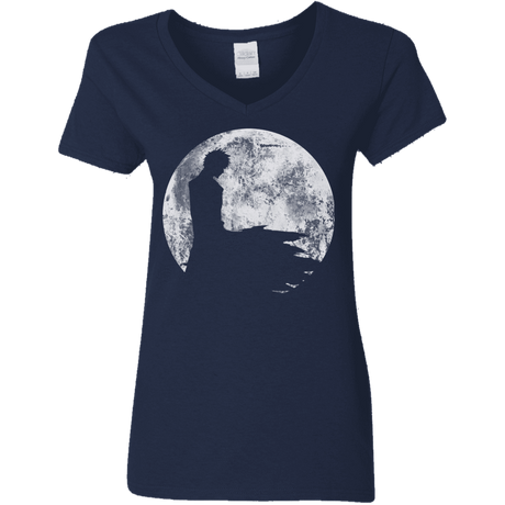 T-Shirts Navy / S Shinigami Moon Women's V-Neck T-Shirt