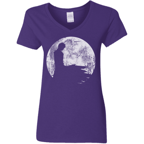 T-Shirts Purple / S Shinigami Moon Women's V-Neck T-Shirt