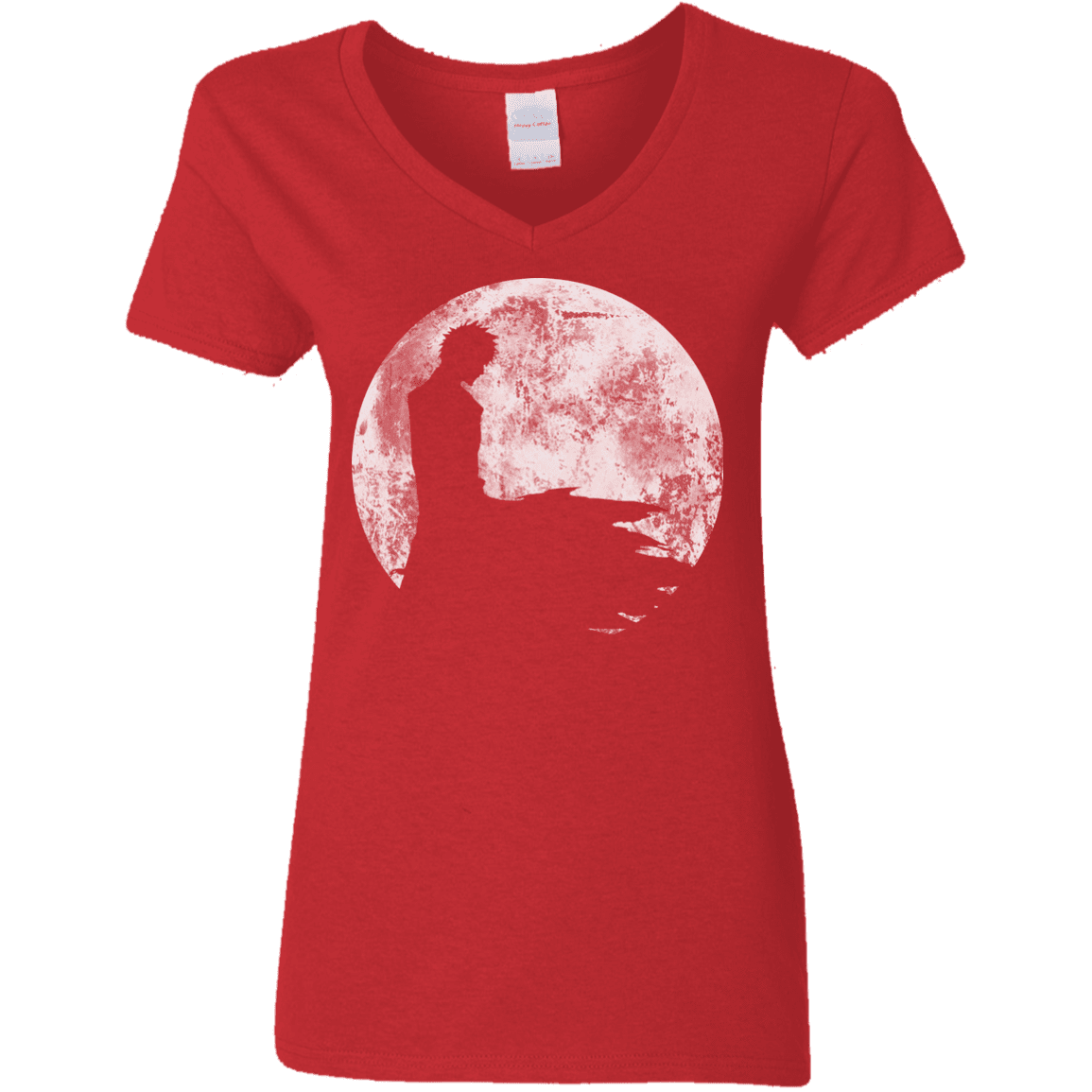 T-Shirts Red / S Shinigami Moon Women's V-Neck T-Shirt