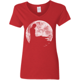 T-Shirts Red / S Shinigami Moon Women's V-Neck T-Shirt