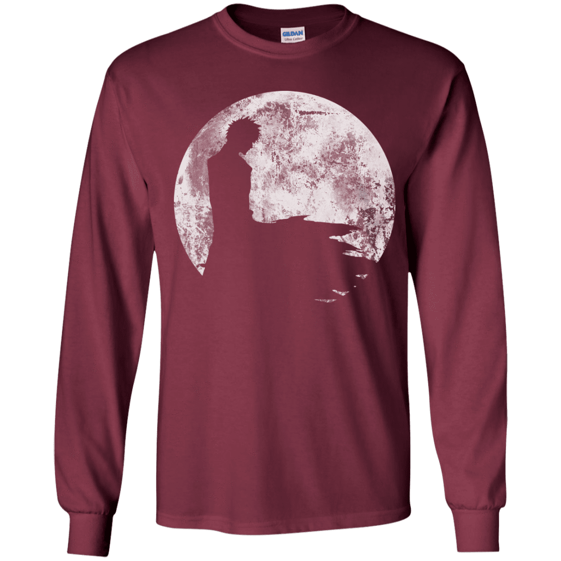T-Shirts Maroon / YS Shinigami Moon Youth Long Sleeve T-Shirt