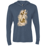 T-Shirts Indigo / X-Small Shiny Infinite Triblend Long Sleeve Hoodie Tee