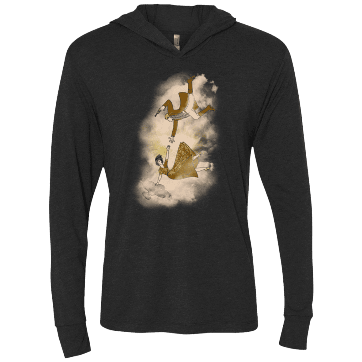 T-Shirts Vintage Black / X-Small Shiny Infinite Triblend Long Sleeve Hoodie Tee