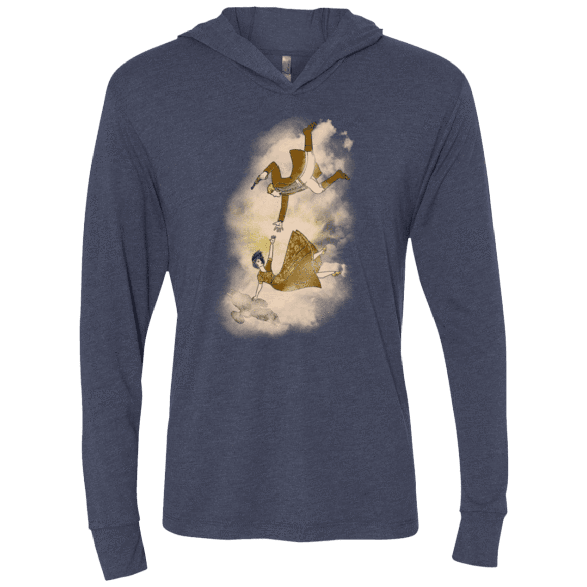 T-Shirts Vintage Navy / X-Small Shiny Infinite Triblend Long Sleeve Hoodie Tee