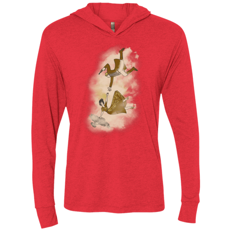 T-Shirts Vintage Red / X-Small Shiny Infinite Triblend Long Sleeve Hoodie Tee