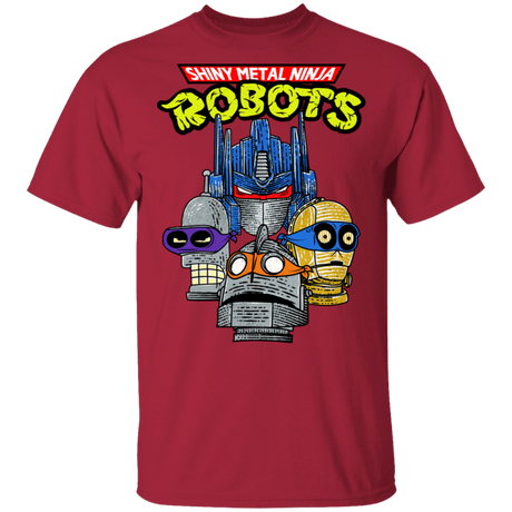 T-Shirts Cardinal / S Shiny Metal Ninja Robots T-Shirt