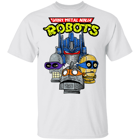 T-Shirts White / S Shiny Metal Ninja Robots T-Shirt