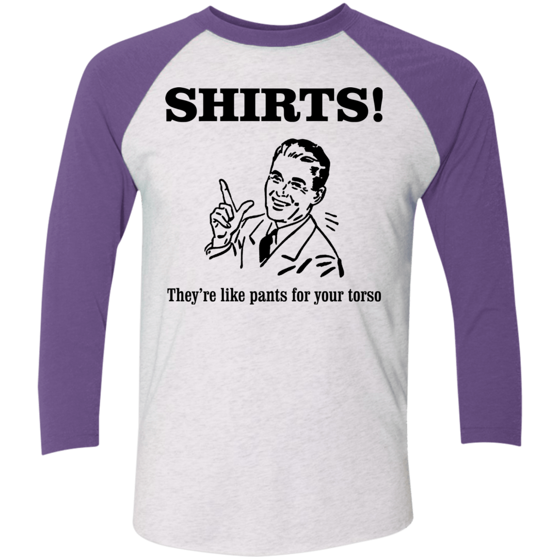 T-Shirts Heather White/Purple Rush / X-Small Shirts like pants Men's Triblend 3/4 Sleeve