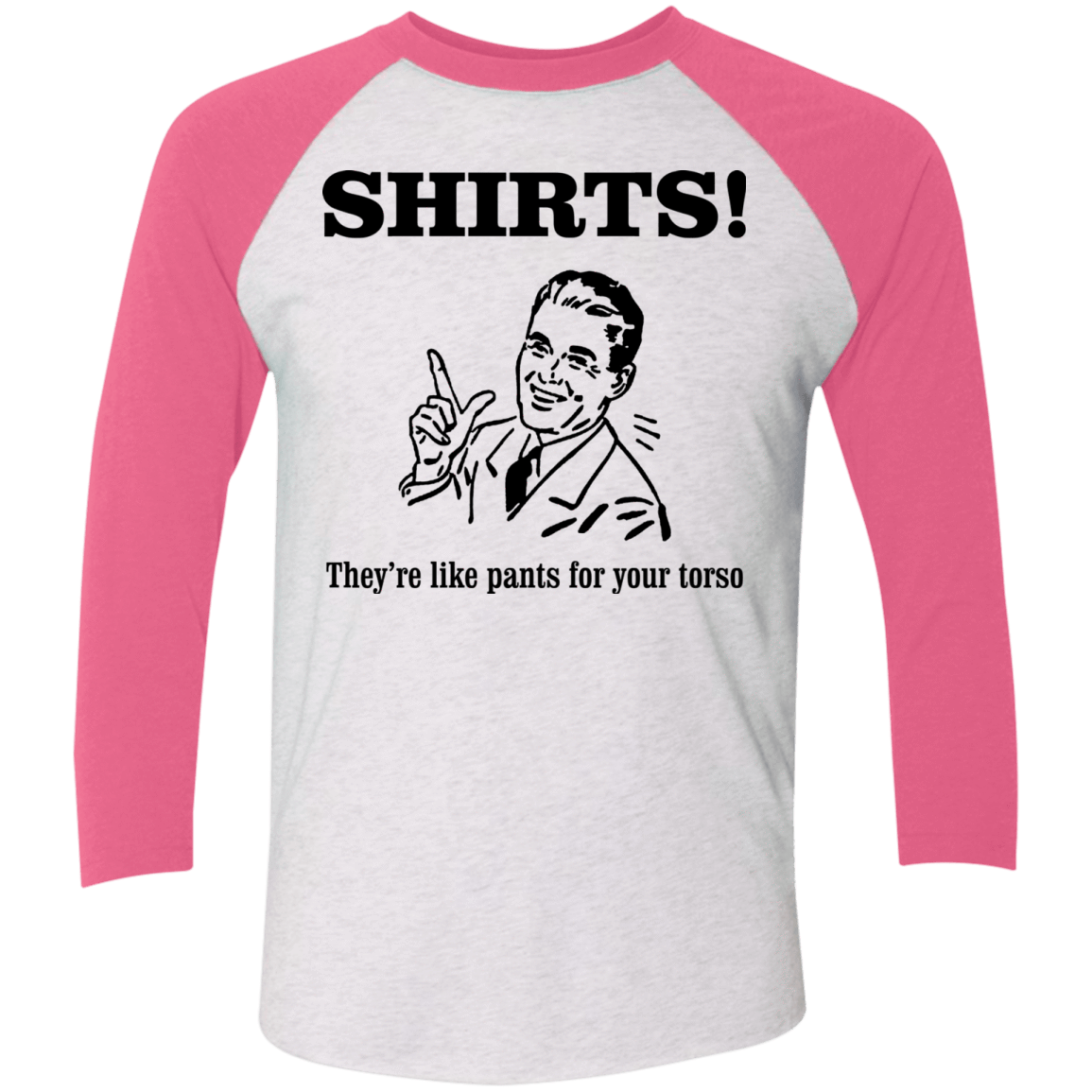 T-Shirts Heather White/Vintage Pink / X-Small Shirts like pants Men's Triblend 3/4 Sleeve