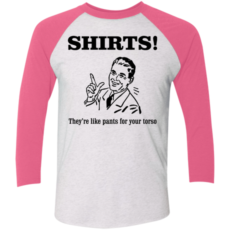 T-Shirts Heather White/Vintage Pink / X-Small Shirts like pants Men's Triblend 3/4 Sleeve