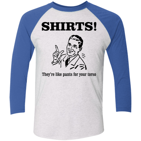 T-Shirts Heather White/Vintage Royal / X-Small Shirts like pants Men's Triblend 3/4 Sleeve