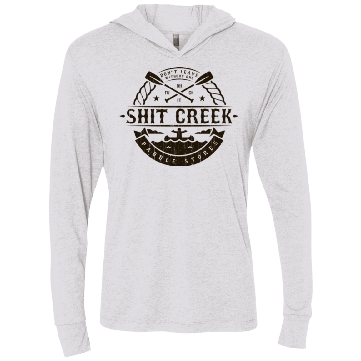 T-Shirts Heather White / X-Small Shit Creek Triblend Long Sleeve Hoodie Tee