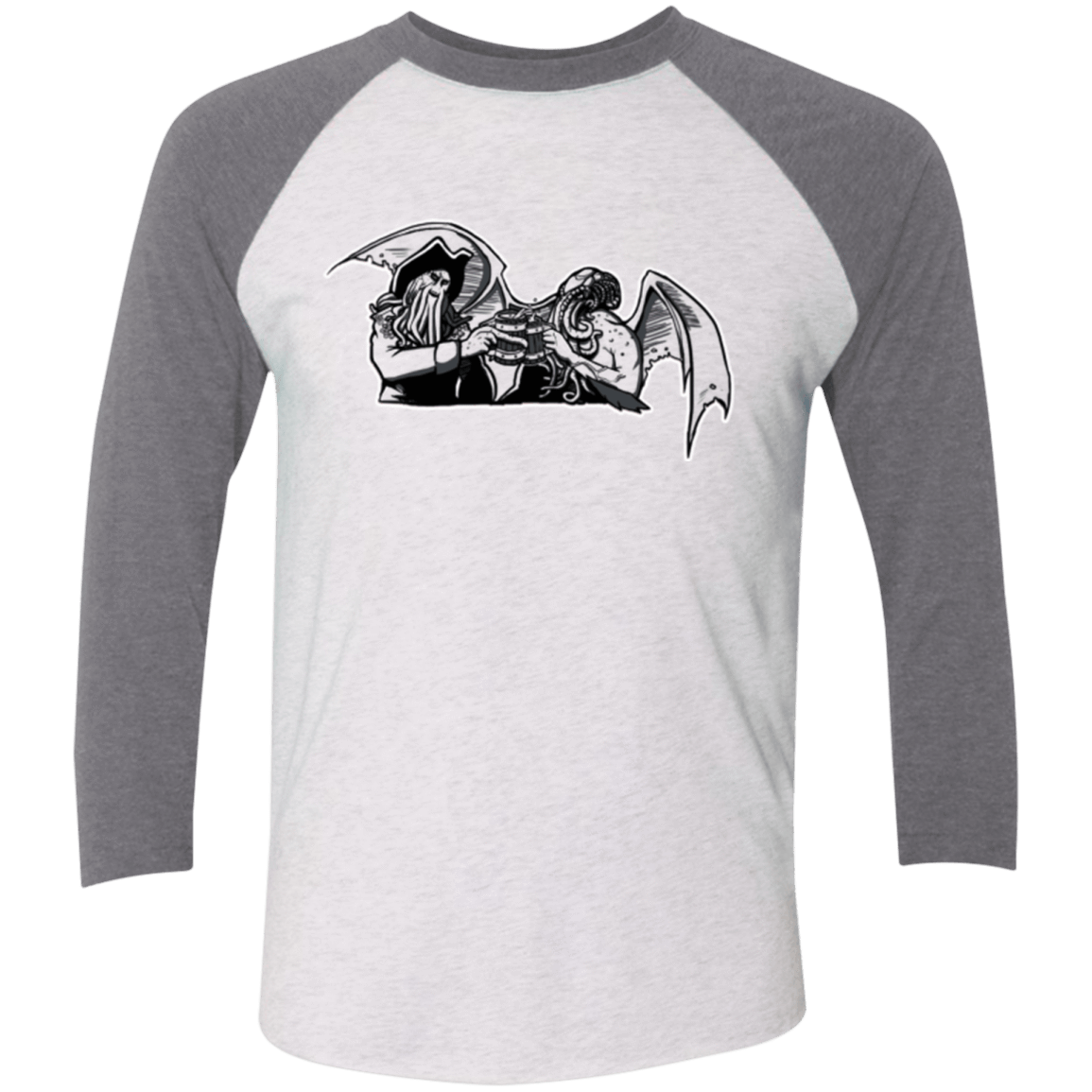 T-Shirts Heather White/Premium Heather / X-Small Shiver Me Tentacles Men's Triblend 3/4 Sleeve