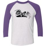 T-Shirts Heather White/Purple Rush / X-Small Shiver Me Tentacles Men's Triblend 3/4 Sleeve