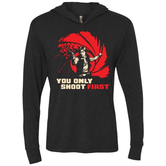 T-Shirts Vintage Black / X-Small Shoot First Triblend Long Sleeve Hoodie Tee