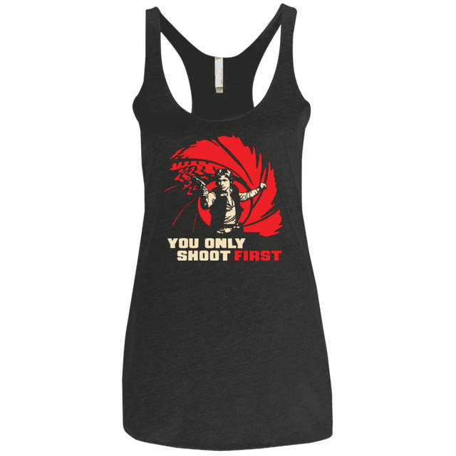 T-Shirts Vintage Black / X-Small Shoot First Women's Triblend Racerback Tank