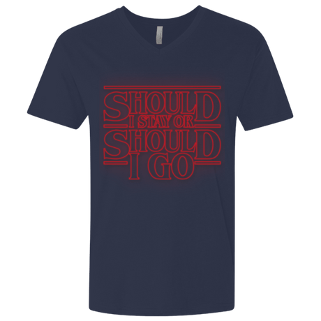 T-Shirts Midnight Navy / X-Small Should I Stay Or Should I Go Men's Premium V-Neck