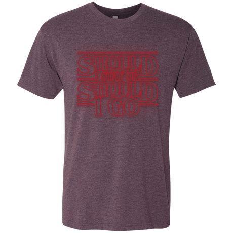 T-Shirts Vintage Purple / Small Should I Stay Or Should I Go Men's Triblend T-Shirt