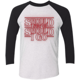 T-Shirts Heather White/Vintage Black / X-Small Should I Stay Or Should I Go Triblend 3/4 Sleeve