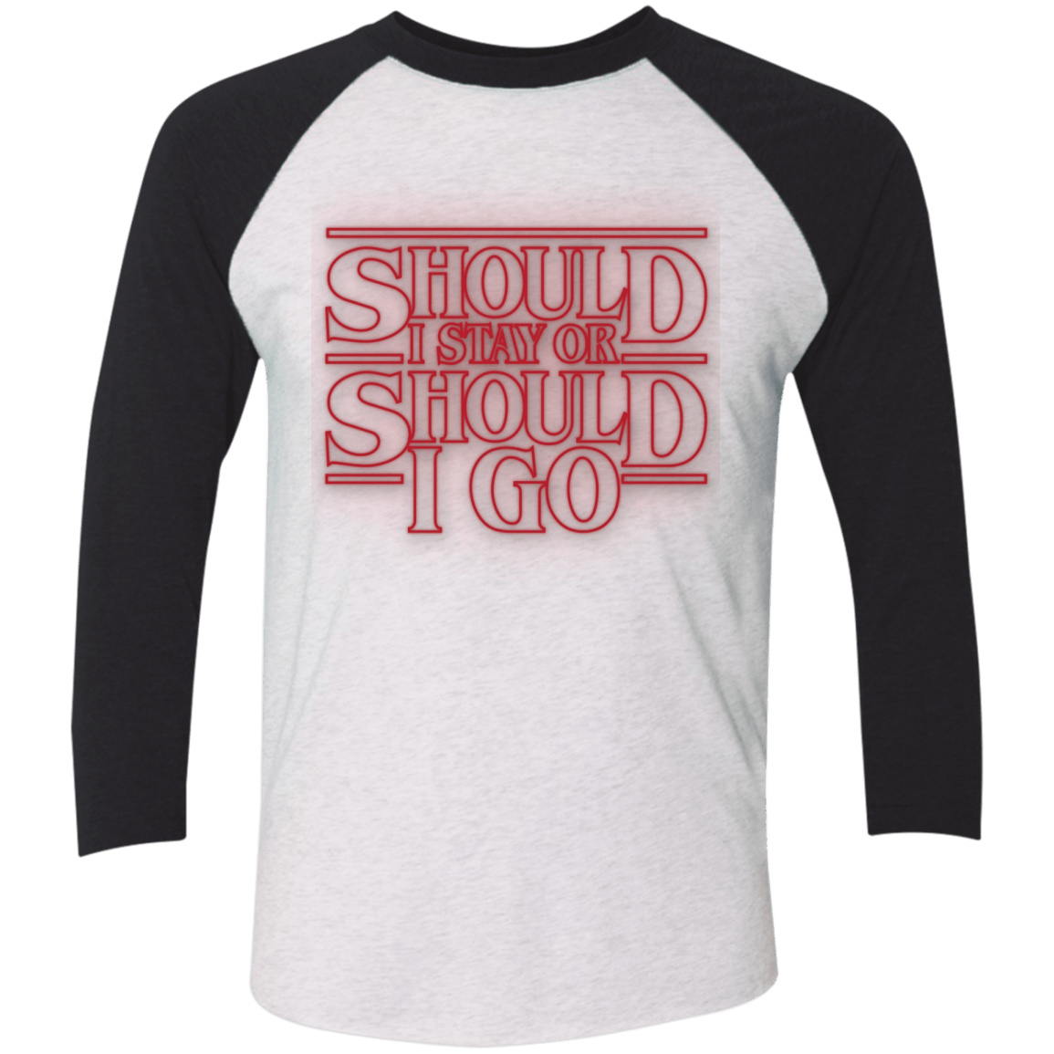 T-Shirts Heather White/Vintage Black / X-Small Should I Stay Or Should I Go Triblend 3/4 Sleeve