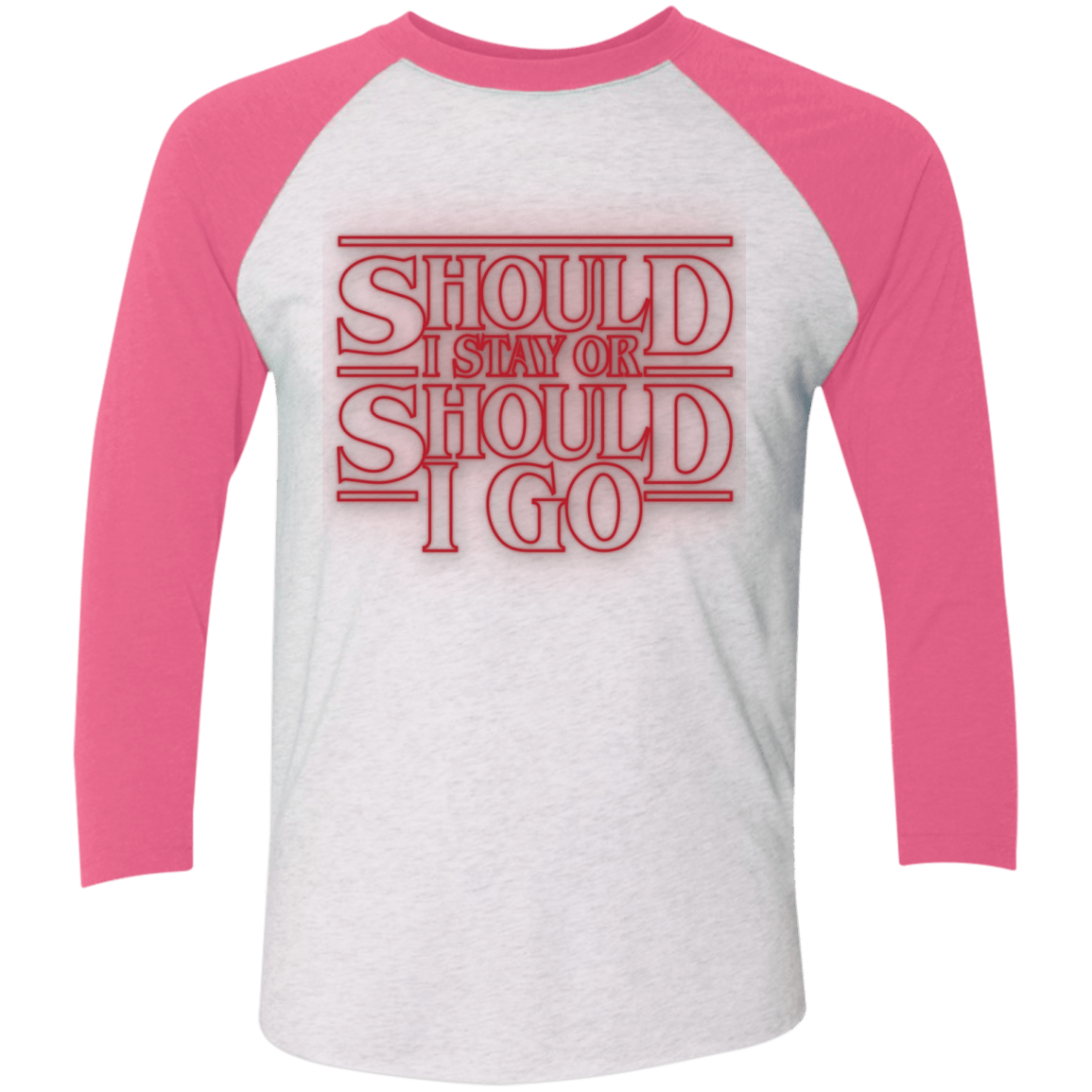 T-Shirts Heather White/Vintage Pink / X-Small Should I Stay Or Should I Go Triblend 3/4 Sleeve
