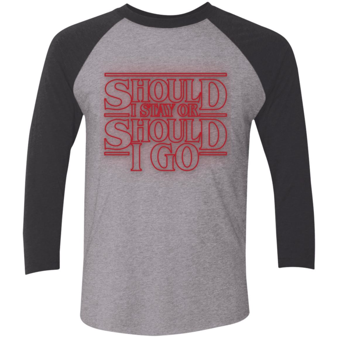 T-Shirts Premium Heather/ Vintage Black / X-Small Should I Stay Or Should I Go Triblend 3/4 Sleeve