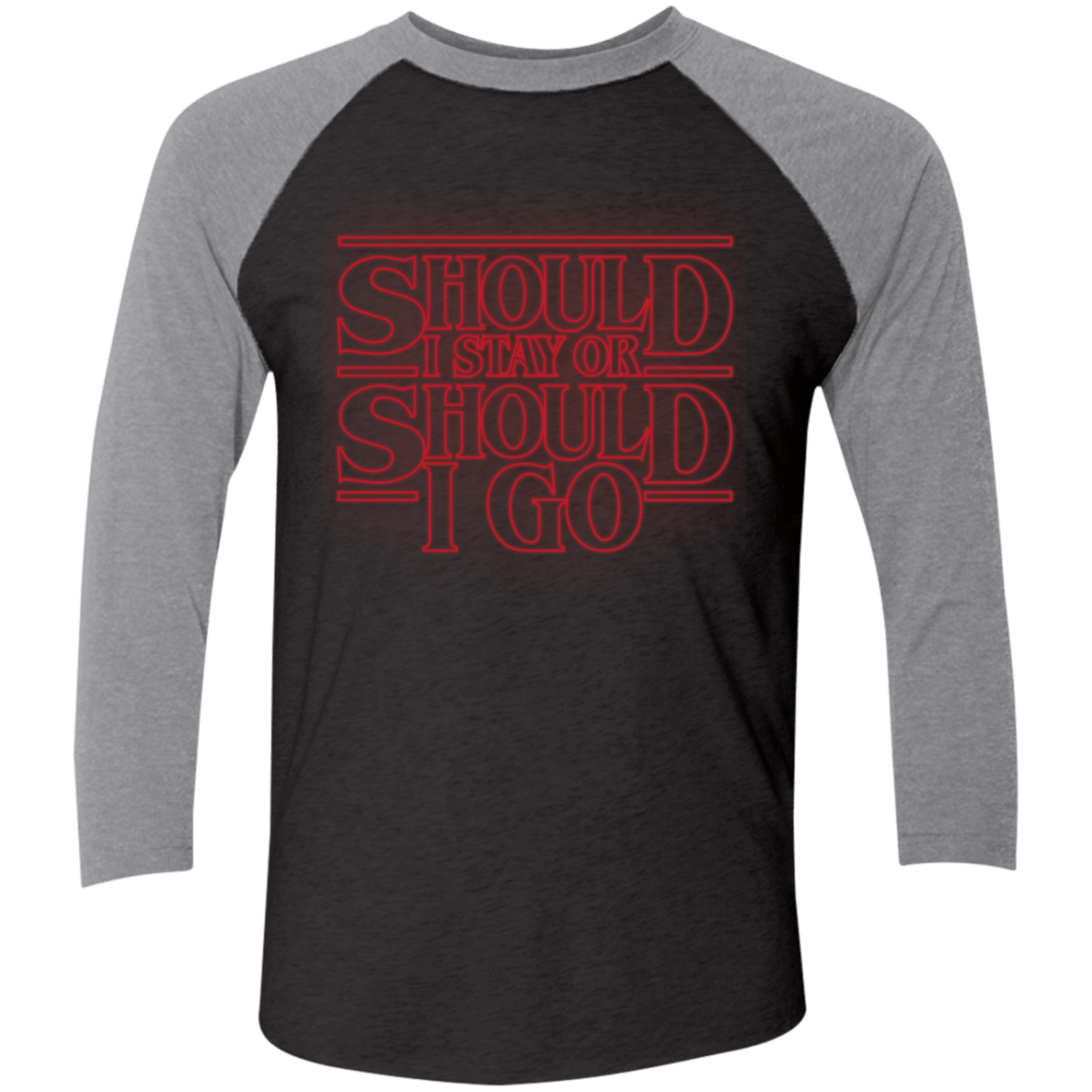 T-Shirts Vintage Black/Premium Heather / X-Small Should I Stay Or Should I Go Triblend 3/4 Sleeve
