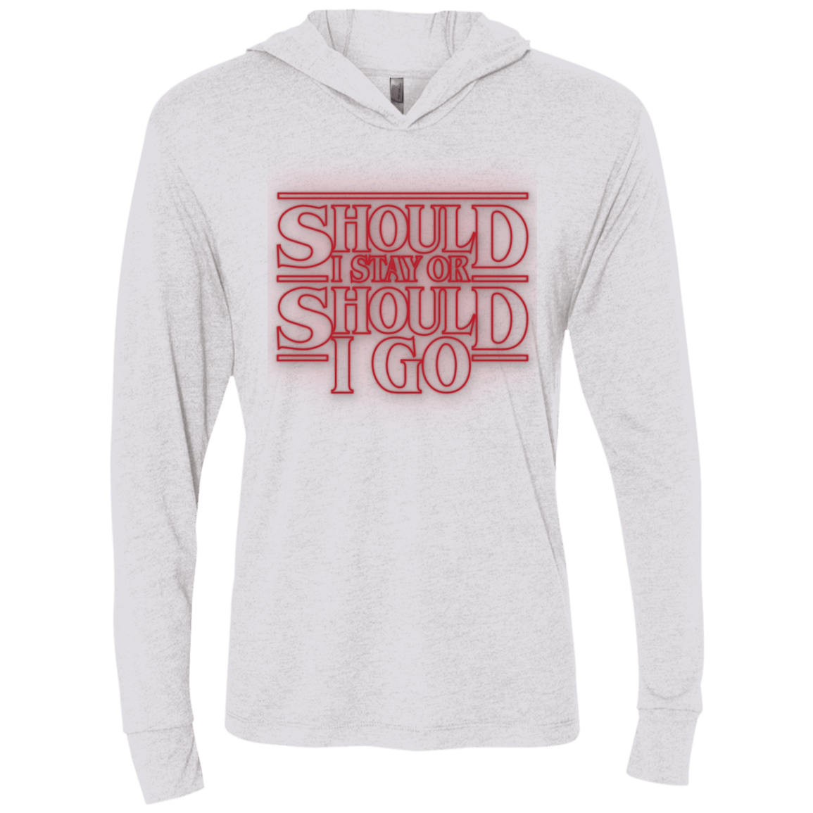 T-Shirts Heather White / X-Small Should I Stay Or Should I Go Triblend Long Sleeve Hoodie Tee