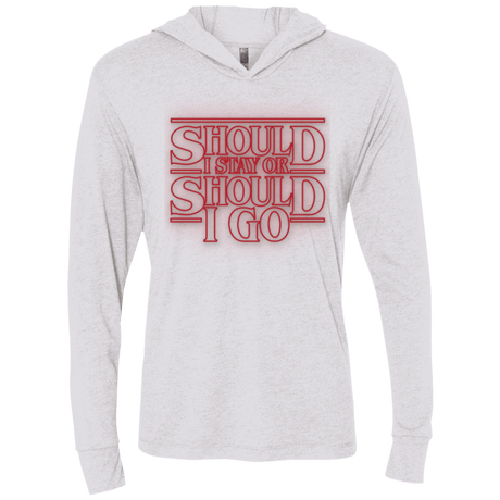 T-Shirts Heather White / X-Small Should I Stay Or Should I Go Triblend Long Sleeve Hoodie Tee
