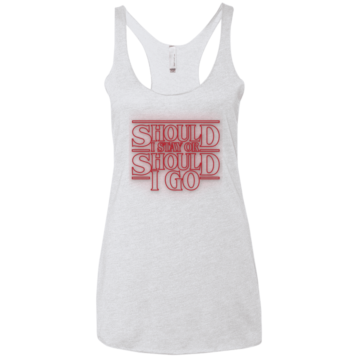 T-Shirts Heather White / X-Small Should I Stay Or Should I Go Women's Triblend Racerback Tank