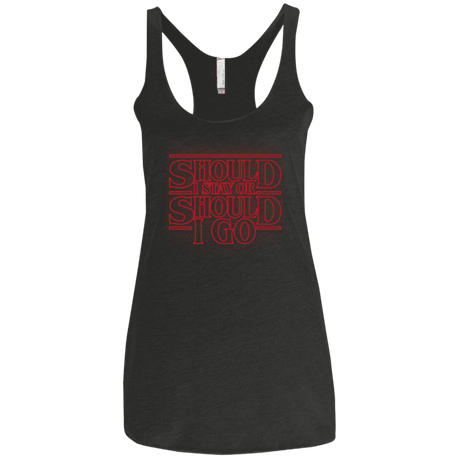 T-Shirts Vintage Black / X-Small Should I Stay Or Should I Go Women's Triblend Racerback Tank