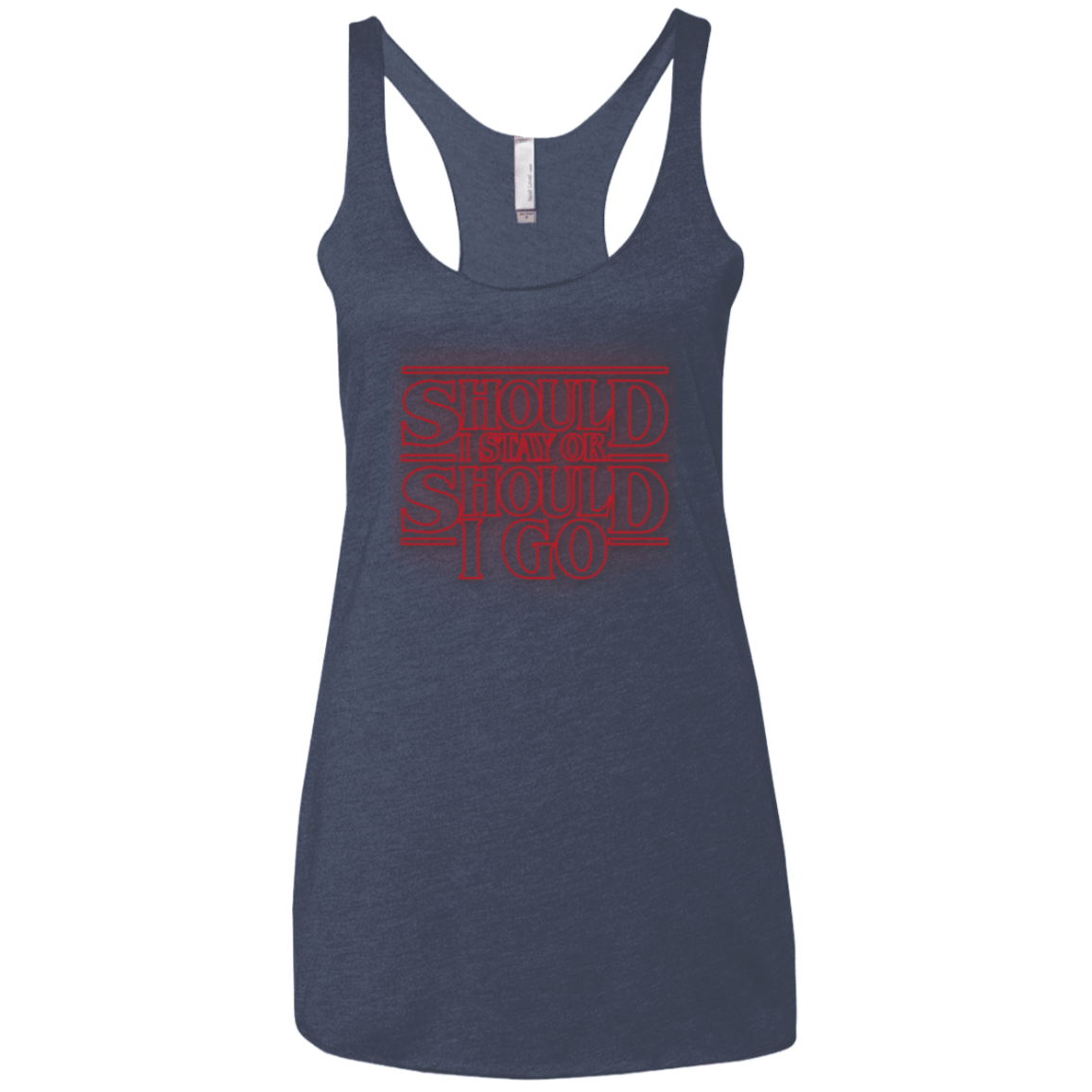 T-Shirts Vintage Navy / X-Small Should I Stay Or Should I Go Women's Triblend Racerback Tank