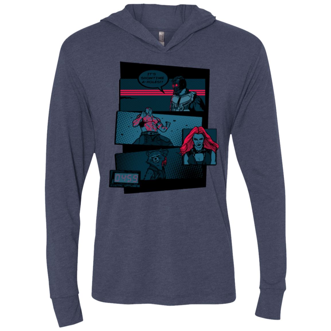 T-Shirts Vintage Navy / X-Small Showtime Triblend Long Sleeve Hoodie Tee