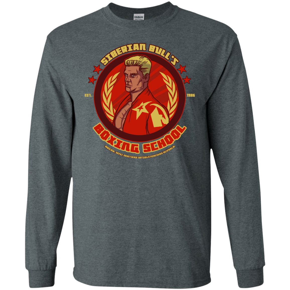 T-Shirts Dark Heather / S Siberian Bull Men's Long Sleeve T-Shirt