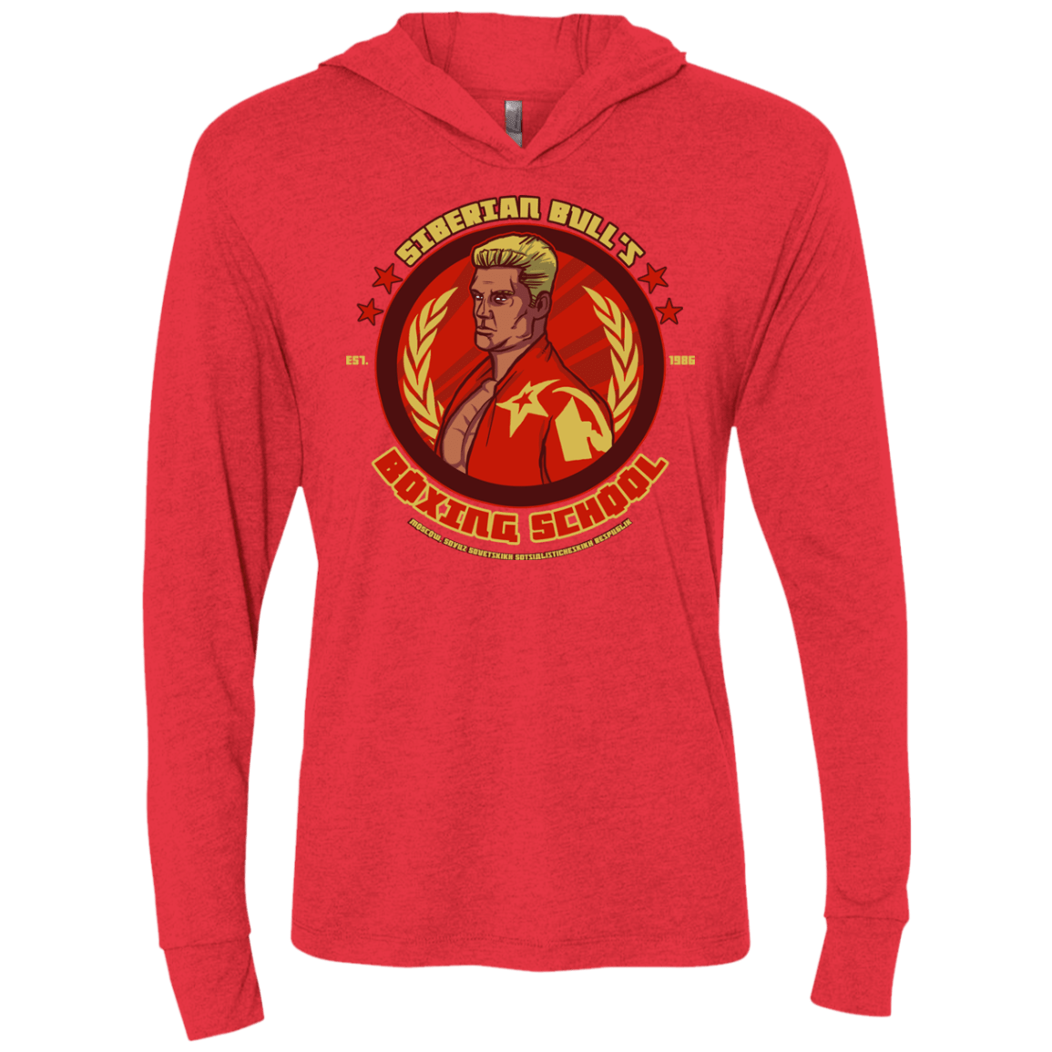 T-Shirts Vintage Red / X-Small Siberian Bull Triblend Long Sleeve Hoodie Tee