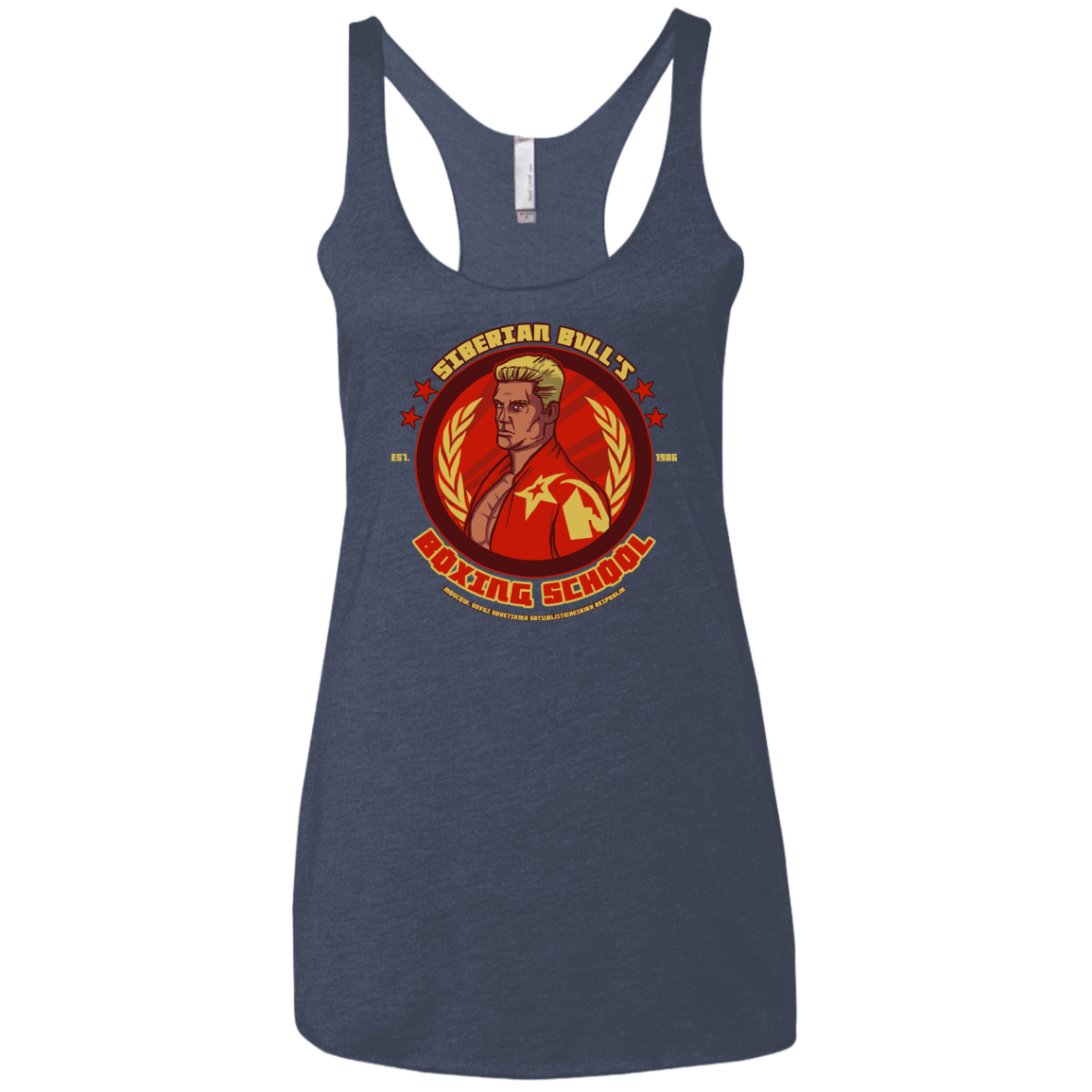 T-Shirts Vintage Navy / X-Small Siberian Bull Women's Triblend Racerback Tank