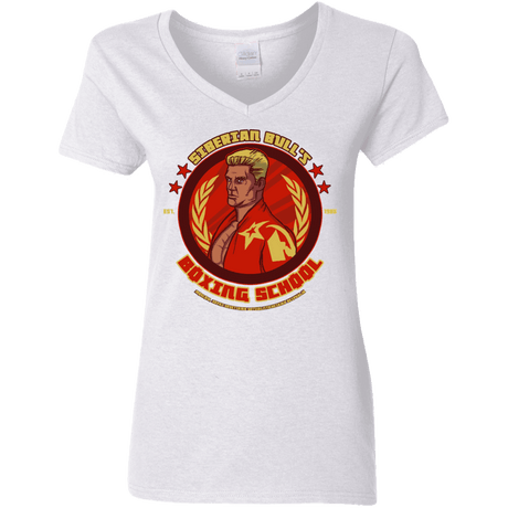 T-Shirts White / S Siberian Bull Women's V-Neck T-Shirt