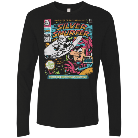 T-Shirts Black / Small Silver Smurfer Men's Premium Long Sleeve