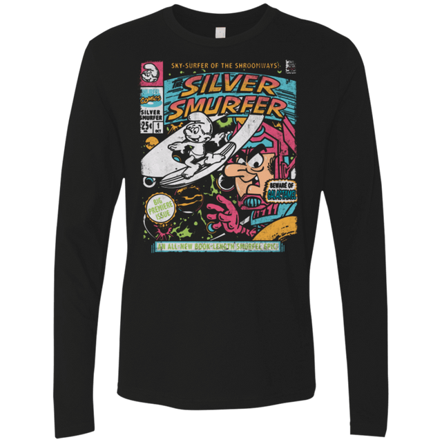 T-Shirts Black / Small Silver Smurfer Men's Premium Long Sleeve