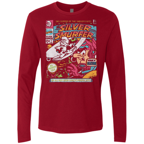 T-Shirts Cardinal / Small Silver Smurfer Men's Premium Long Sleeve
