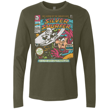 T-Shirts Military Green / Small Silver Smurfer Men's Premium Long Sleeve