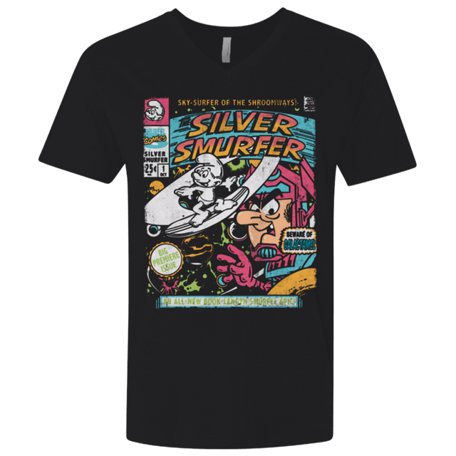 T-Shirts Black / X-Small Silver Smurfer Men's Premium V-Neck