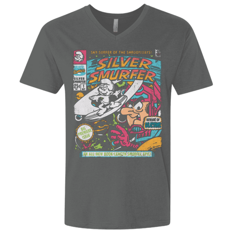 T-Shirts Heavy Metal / X-Small Silver Smurfer Men's Premium V-Neck
