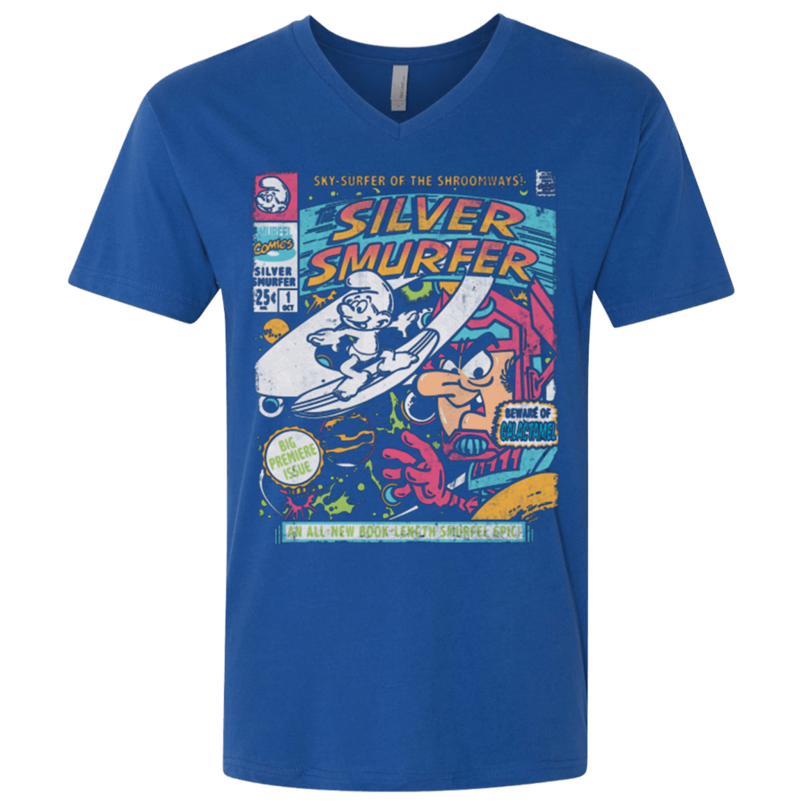 T-Shirts Royal / X-Small Silver Smurfer Men's Premium V-Neck