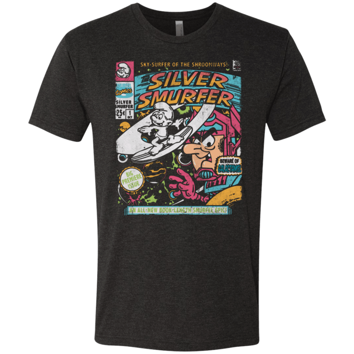 T-Shirts Vintage Black / Small Silver Smurfer Men's Triblend T-Shirt