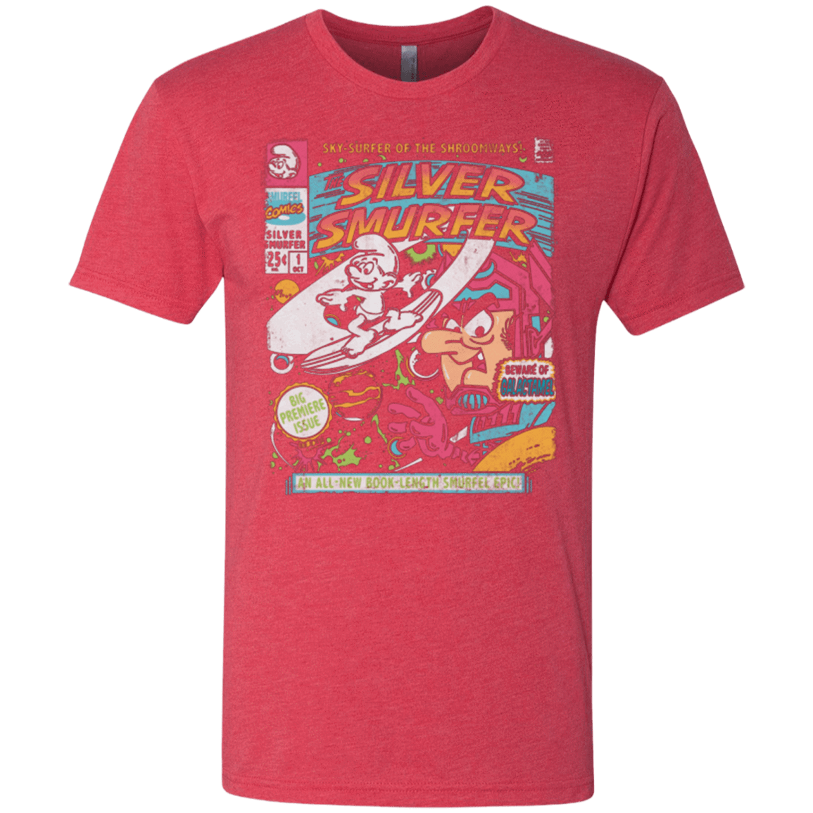 T-Shirts Vintage Red / Small Silver Smurfer Men's Triblend T-Shirt