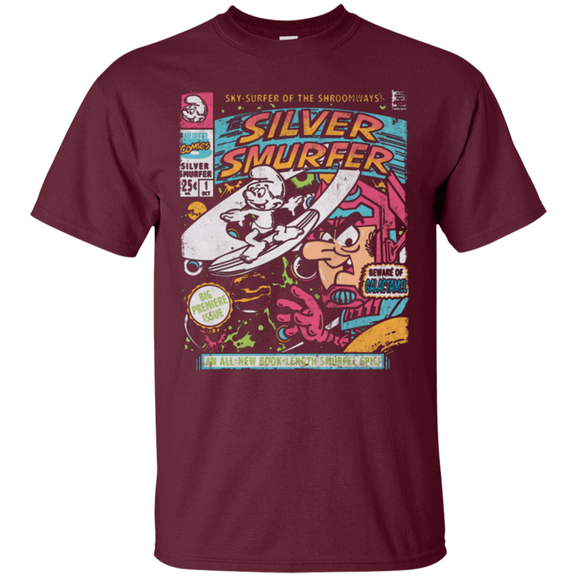 T-Shirts Maroon / Small Silver Smurfer T-Shirt